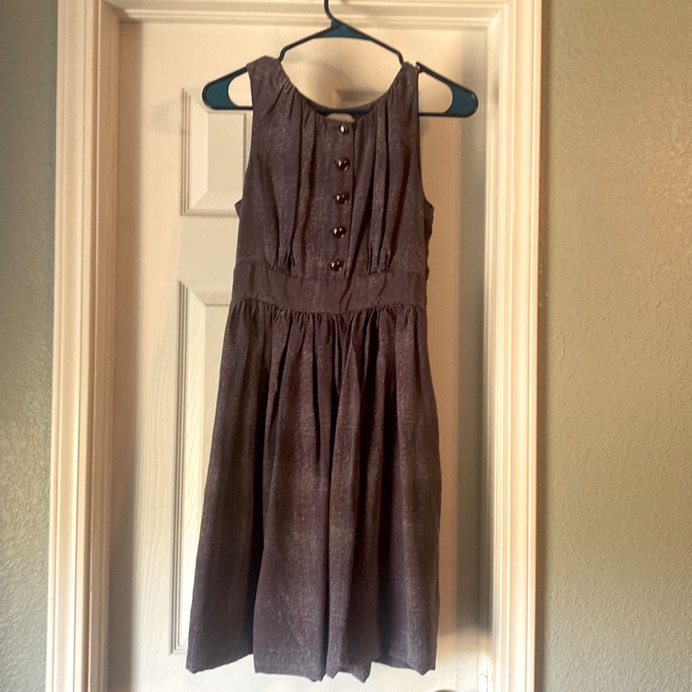 Anthropologie Fitted Purple Silk Dress